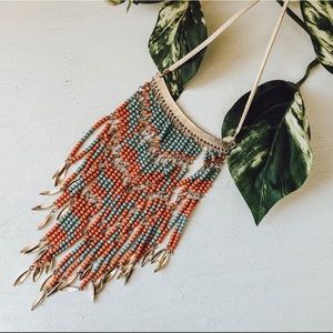 Beaded Aztec vintage necklace